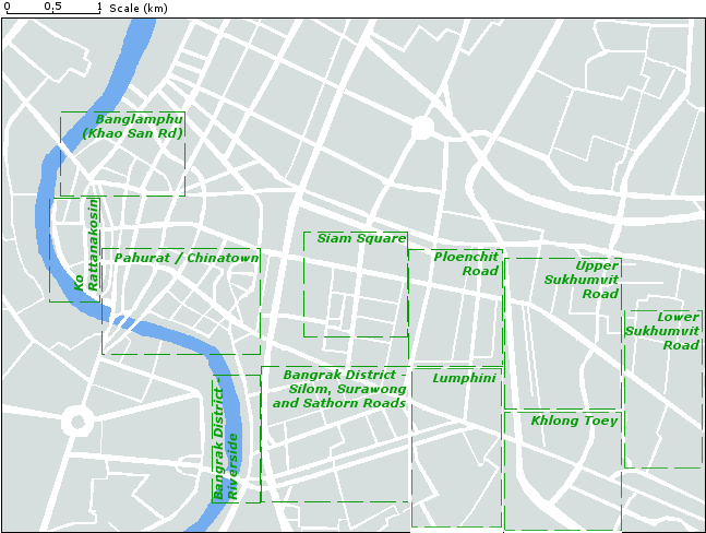 Районы Бангкока - карта